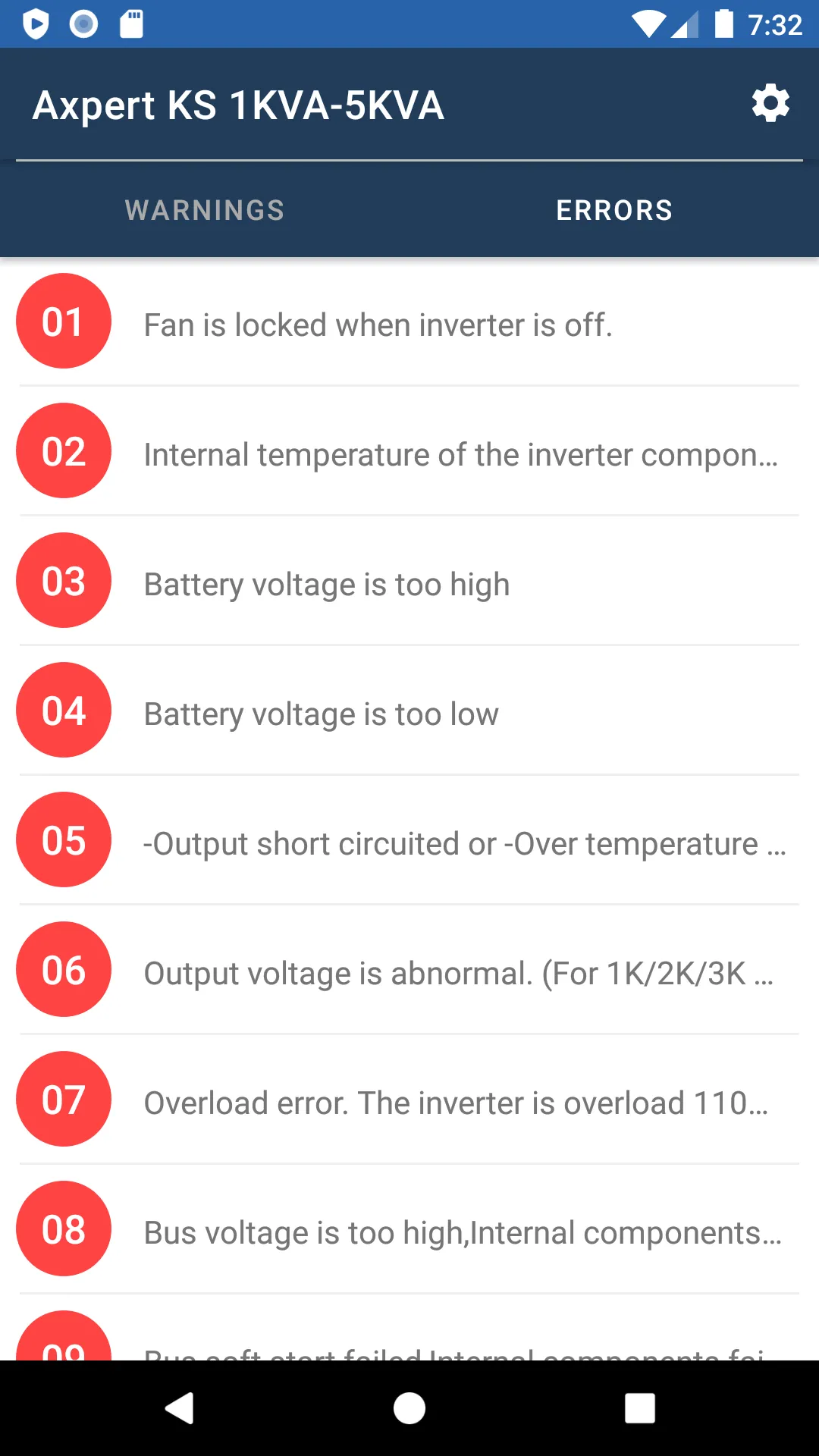 Solar Inverters Codes | Indus Appstore | Screenshot