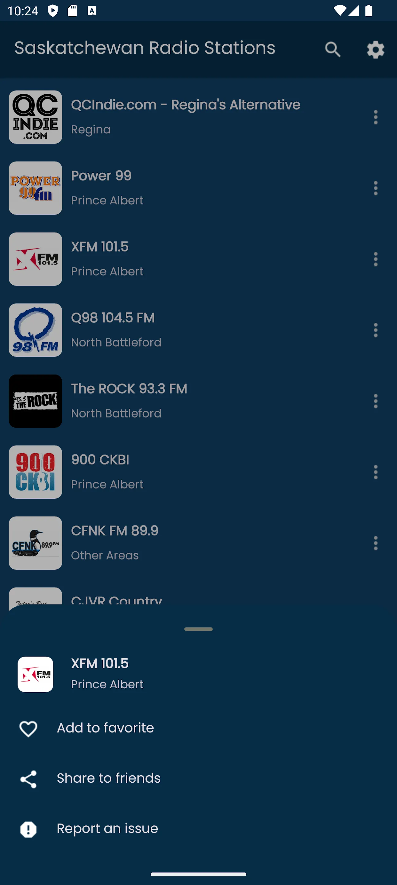 Radios from Saskatchewan | Indus Appstore | Screenshot