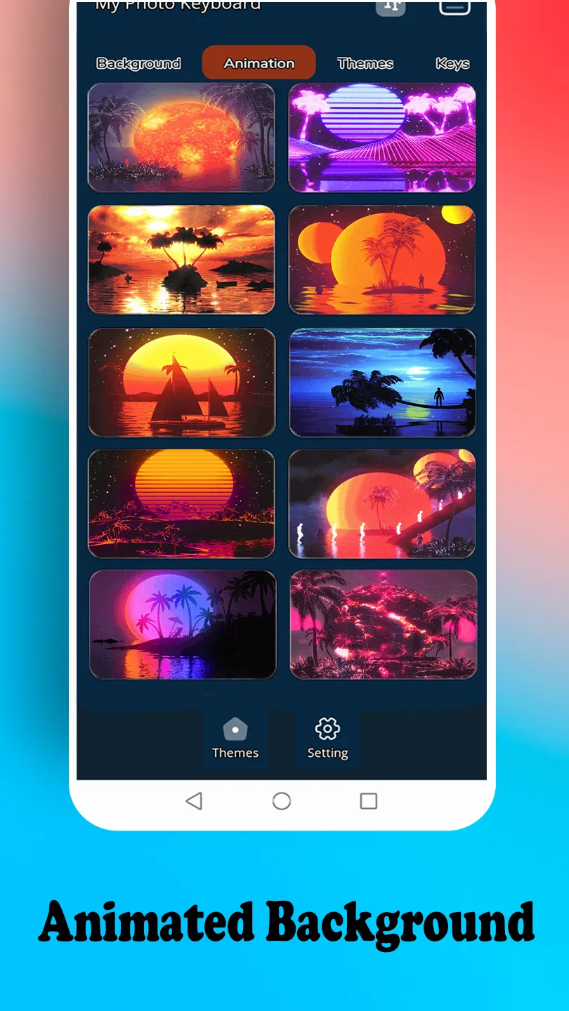 Sunset Beach Palm keyboard | Indus Appstore | Screenshot