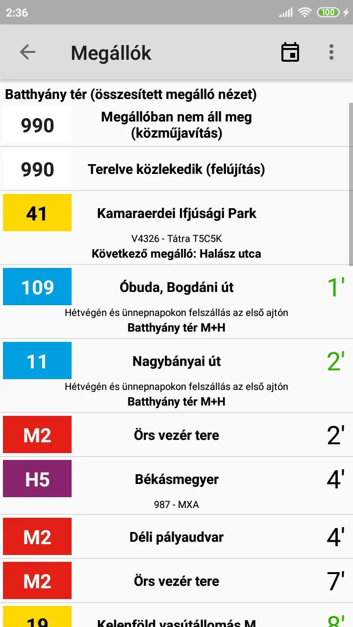 Megállóhelyi Menetrend | Indus Appstore | Screenshot