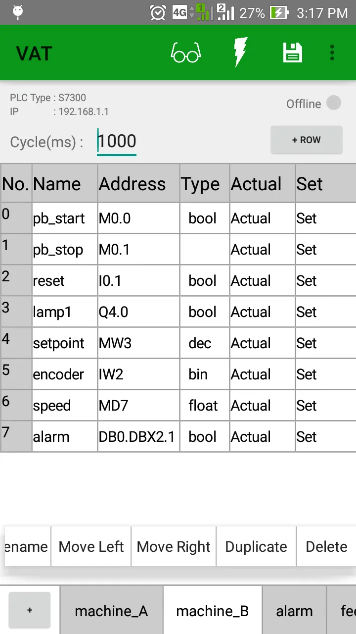 PLC Siemens VAT demo | Indus Appstore | Screenshot