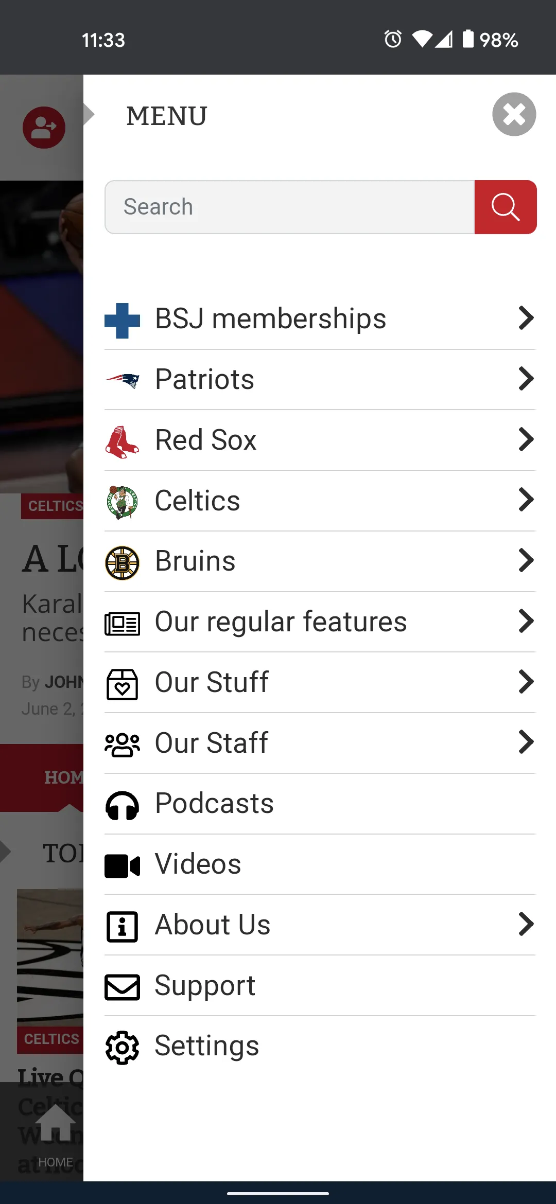 Boston Sports Journal | Indus Appstore | Screenshot