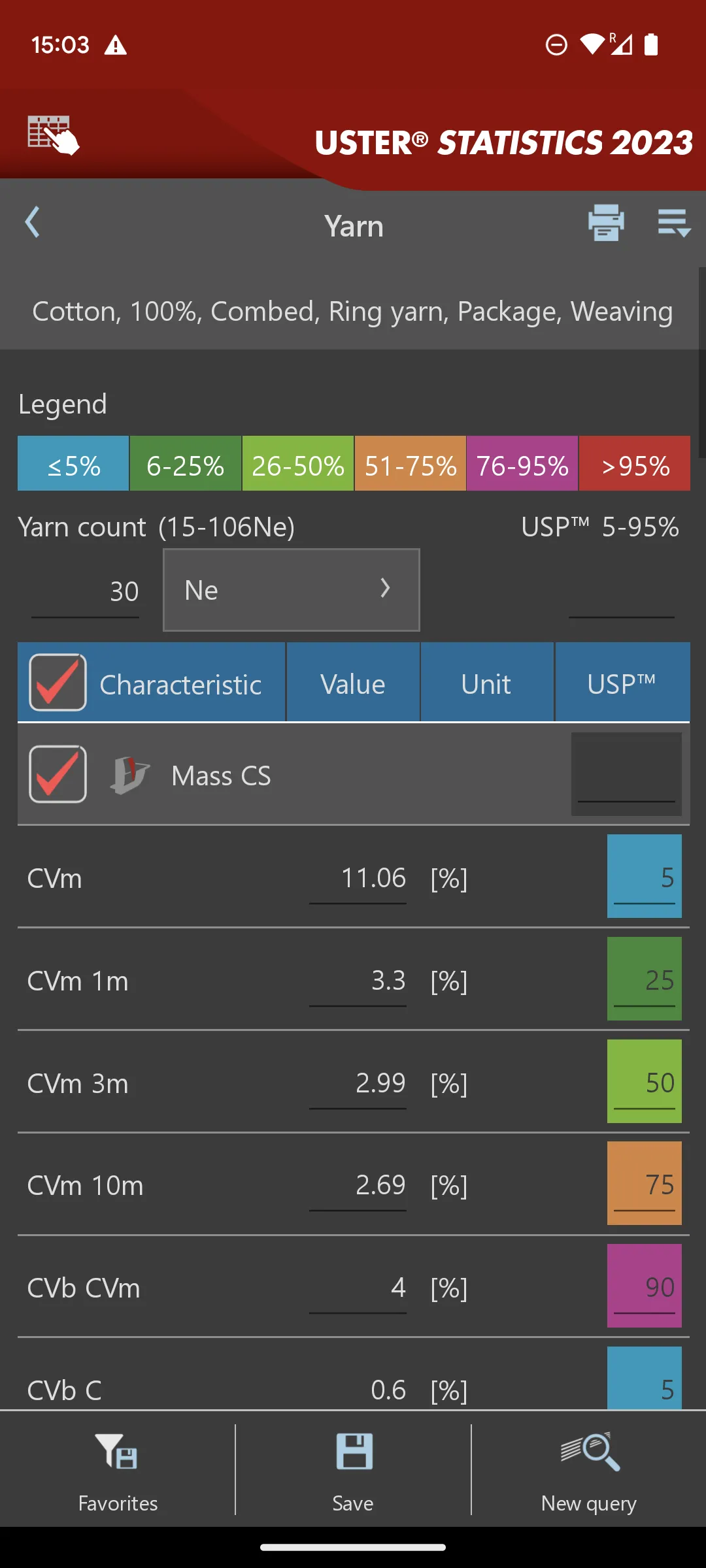 USTER® STATISTICS | Indus Appstore | Screenshot