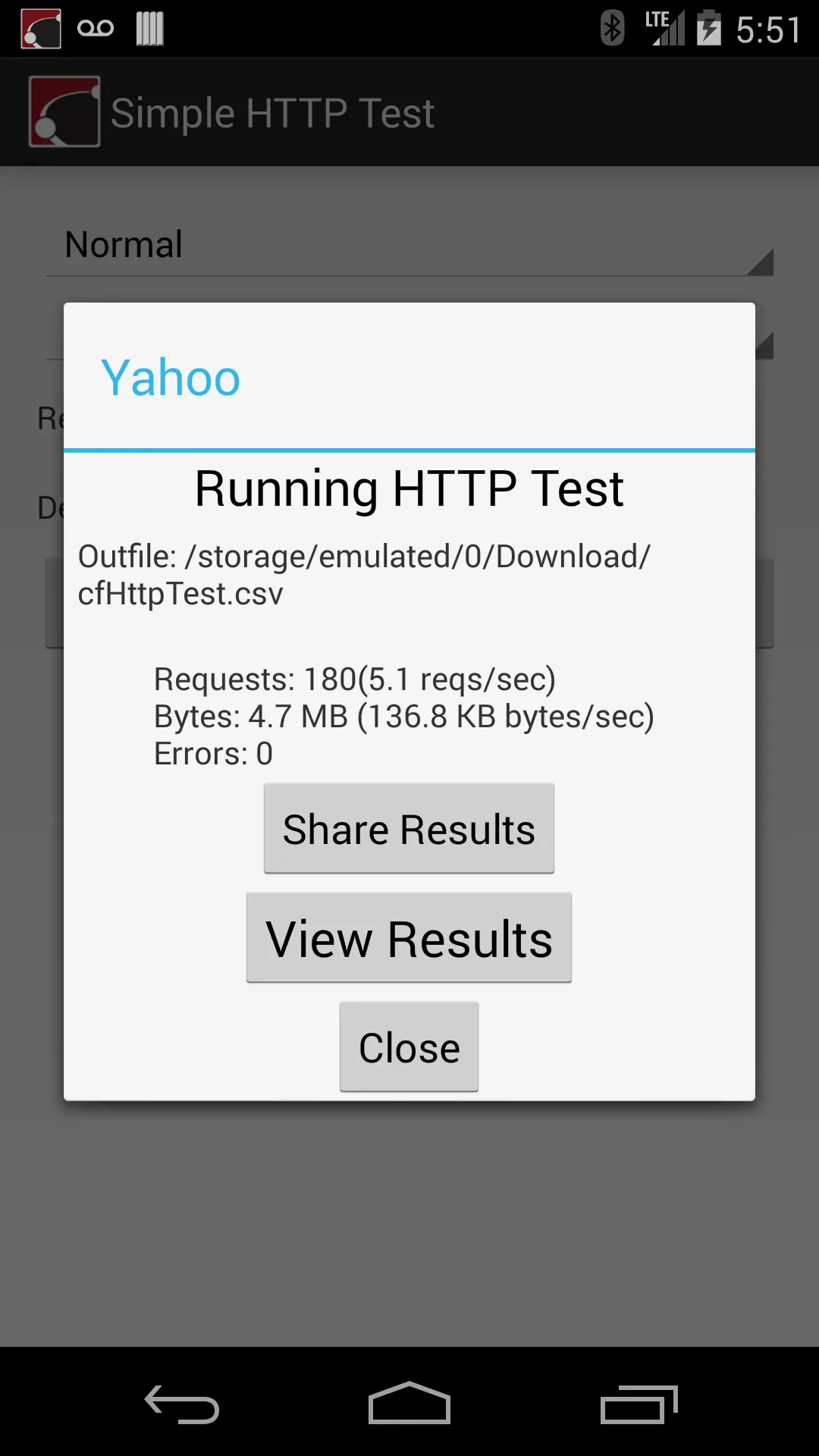 SimpleHttpTest | Indus Appstore | Screenshot