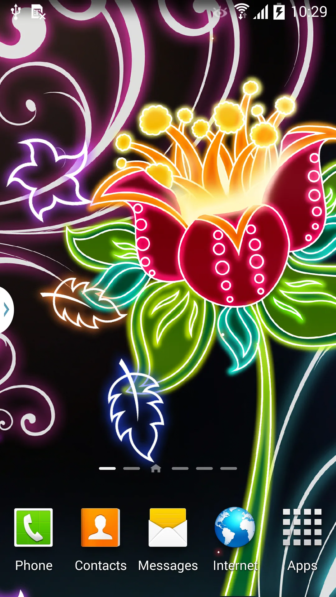 Neon Flowers Live Wallpaper | Indus Appstore | Screenshot