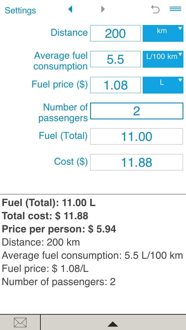 Fuel cost calculator | Indus Appstore | Screenshot