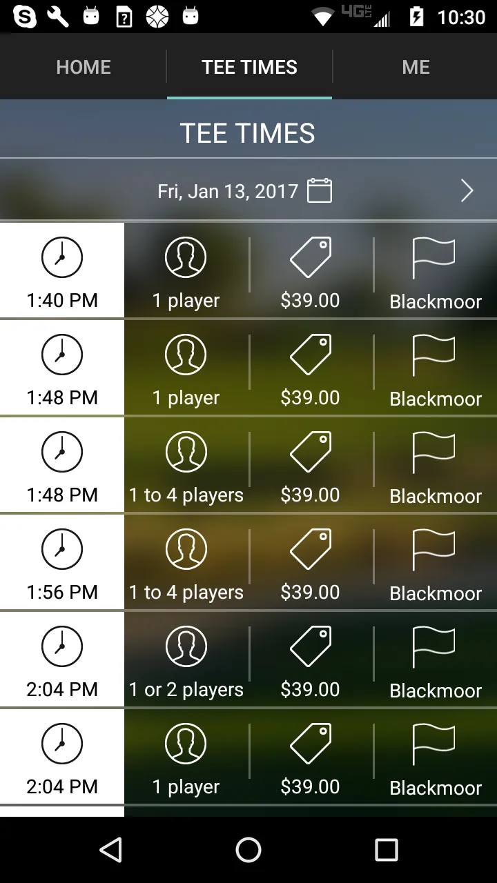 Blackmoor Golf Tee Times | Indus Appstore | Screenshot