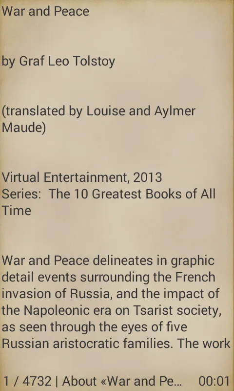 War and Peace by Leo Tolstoy | Indus Appstore | Screenshot