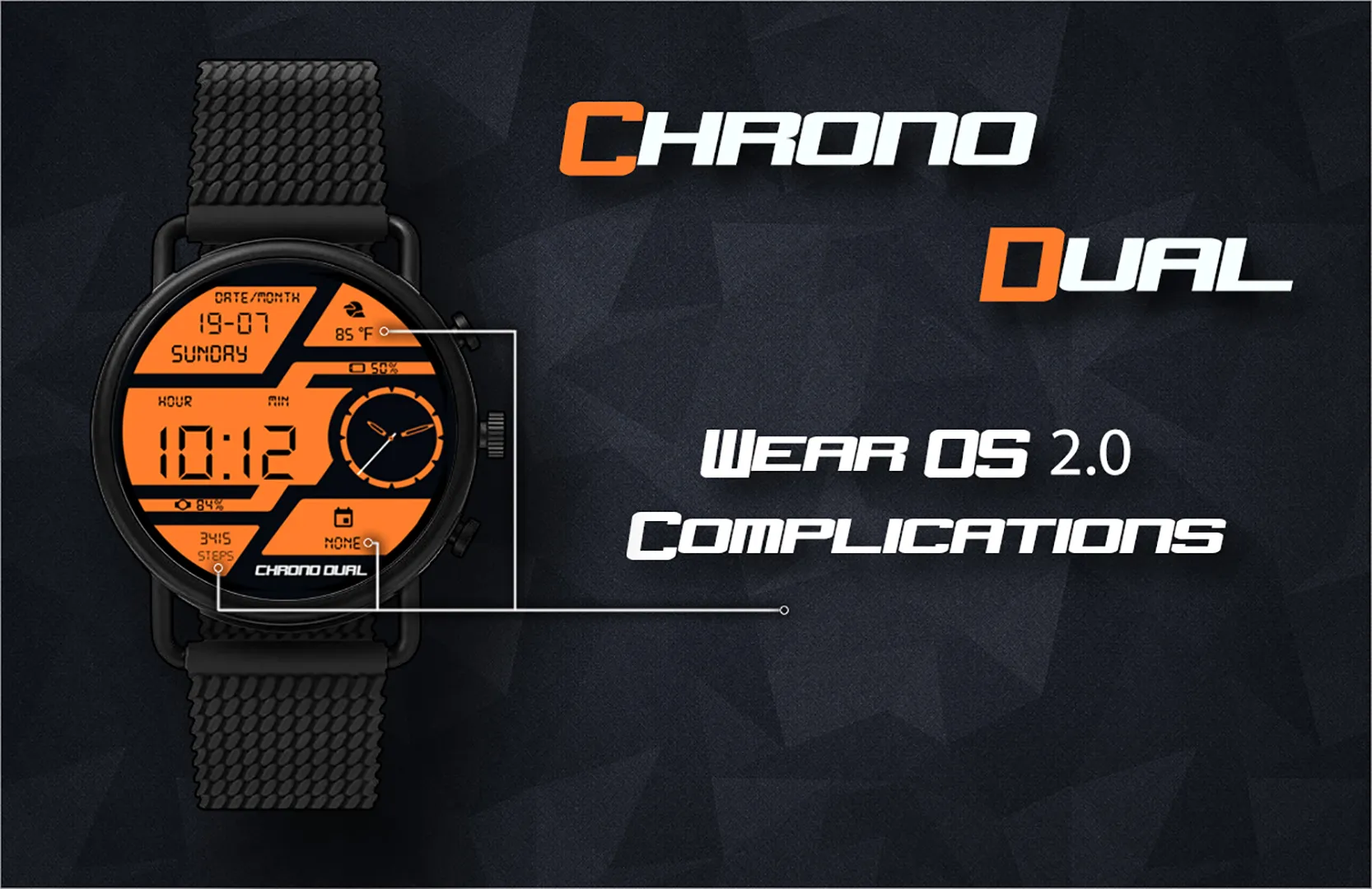 Chrono Dual Watch Face | Indus Appstore | Screenshot