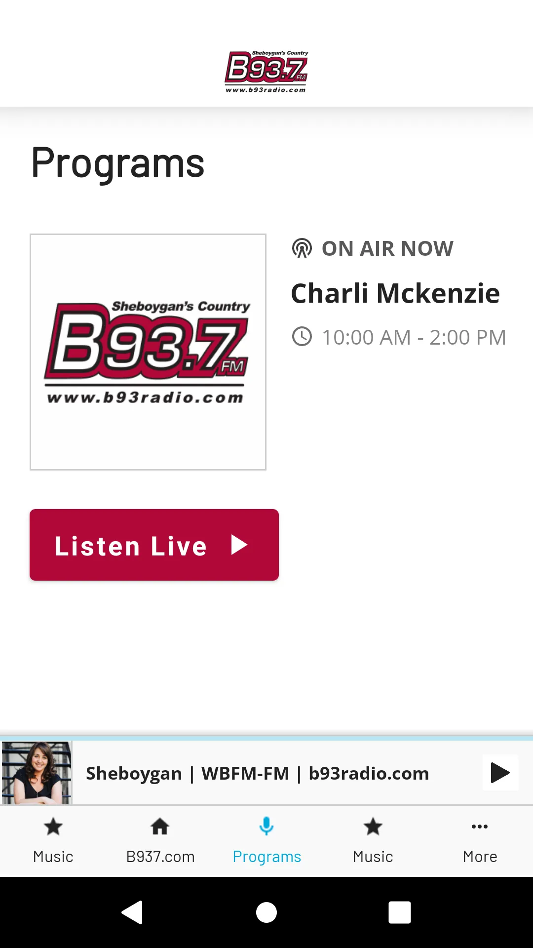 Sheboygan's County B93.7 | Indus Appstore | Screenshot