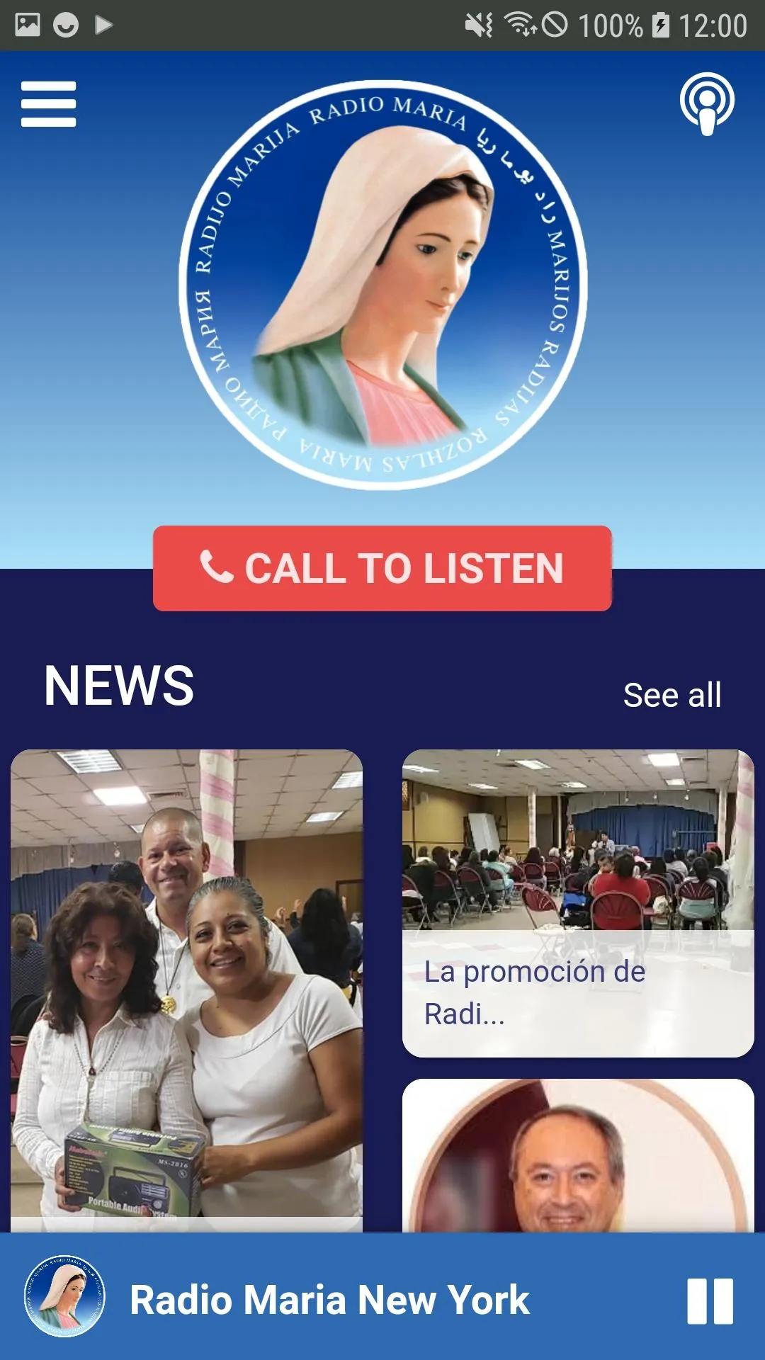 Radio Maria Spanish US | Indus Appstore | Screenshot