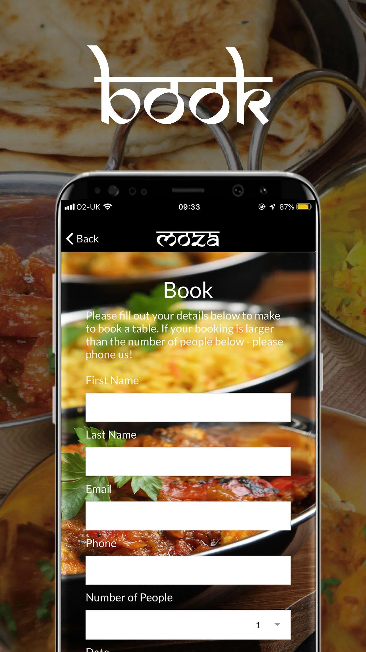 Moza Indian Restaurant | Indus Appstore | Screenshot