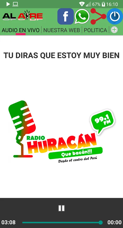 Radio Huracán 101.5FM | Indus Appstore | Screenshot