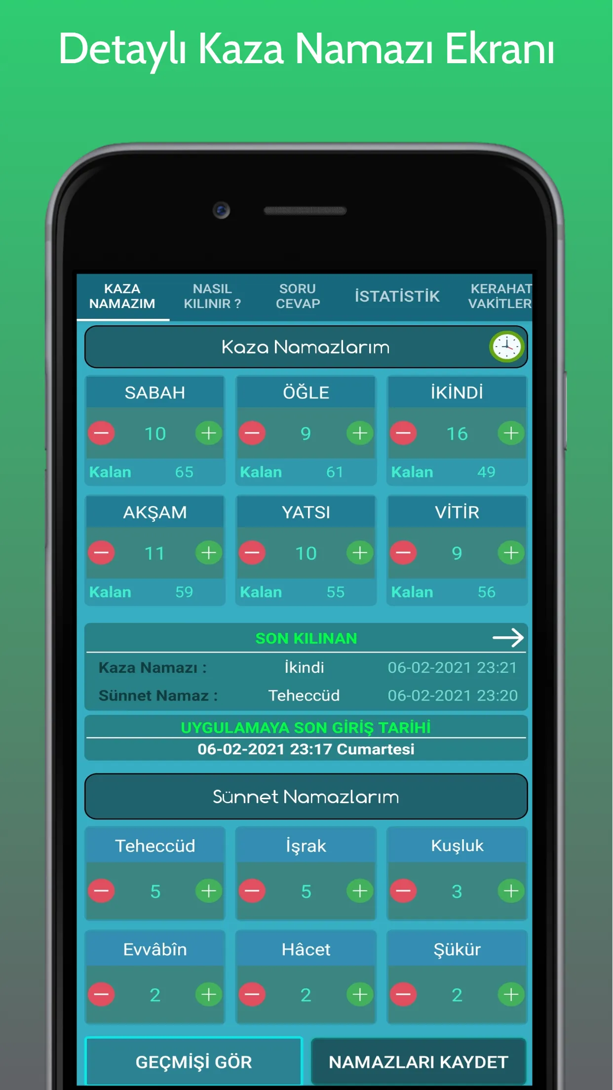 Kaza Namazı ve Oruç Takip | Indus Appstore | Screenshot