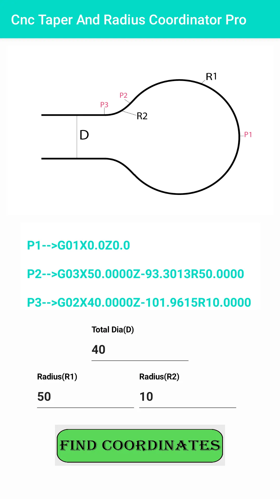 Cnc Taper & Radius Coordinator | Indus Appstore | Screenshot