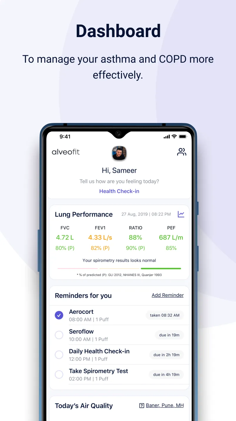 alveofit Personal lung health | Indus Appstore | Screenshot