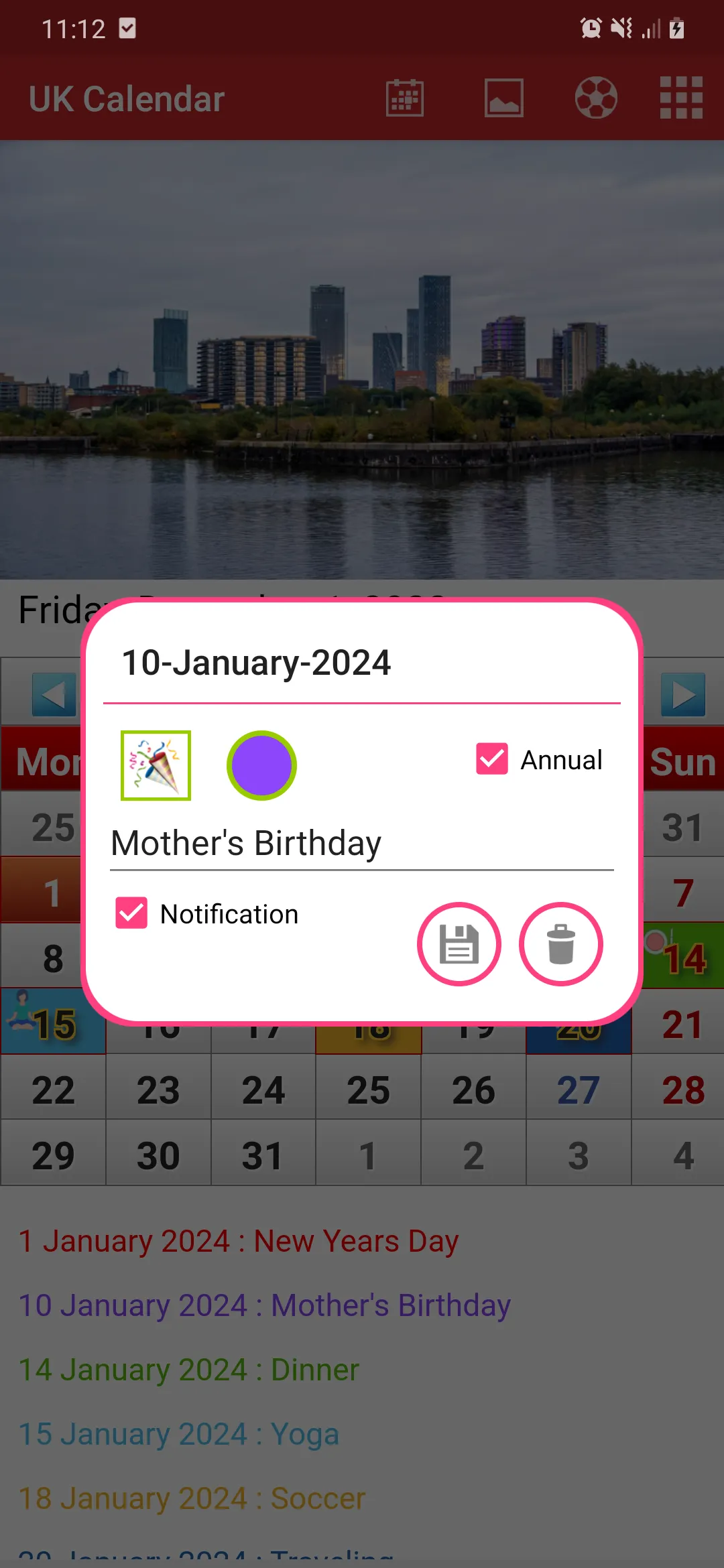 UK Calendar | Indus Appstore | Screenshot