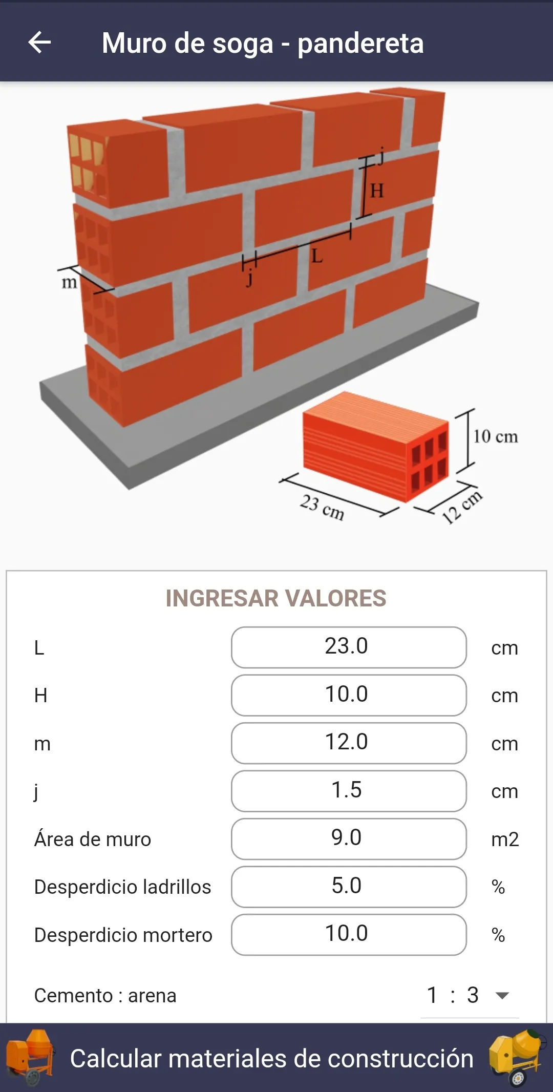 Calcular materiales de constru | Indus Appstore | Screenshot