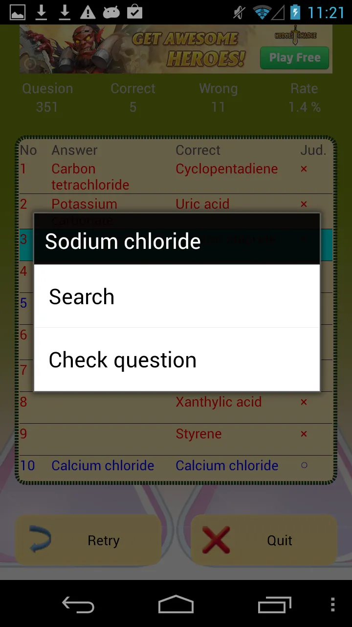 Chemical formula quiz | Indus Appstore | Screenshot