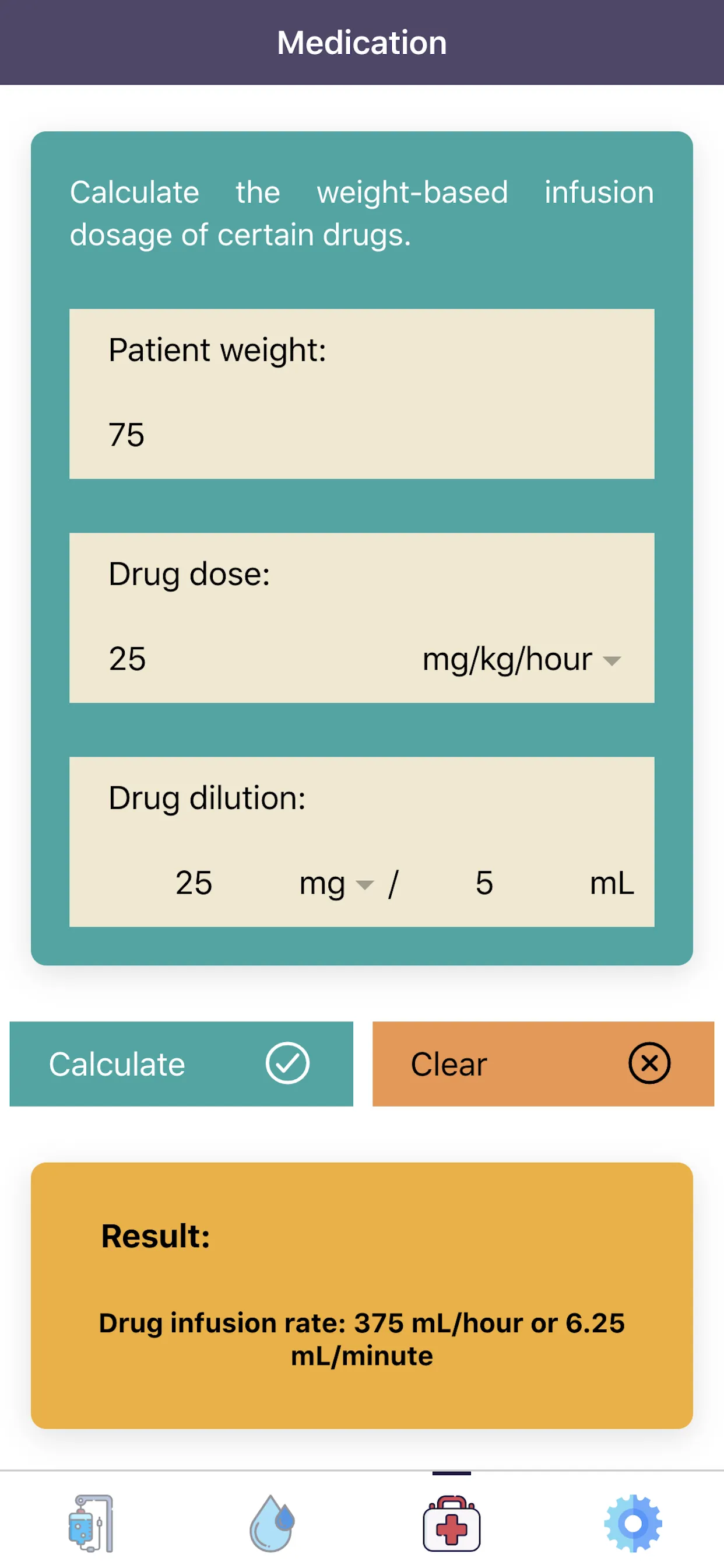 IV Infusion Calculator | Indus Appstore | Screenshot