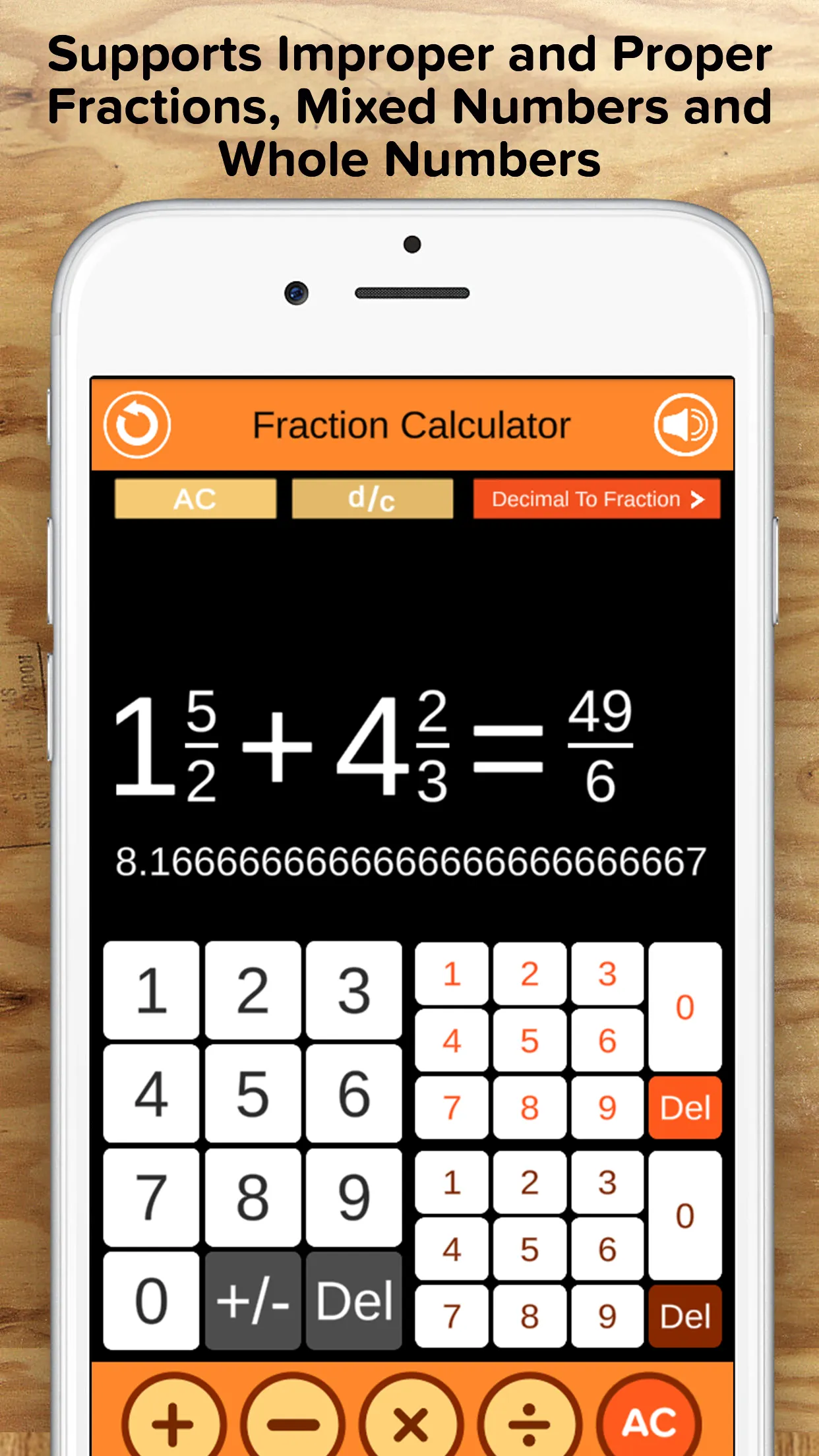 Fraction Calculator + Decimals | Indus Appstore | Screenshot