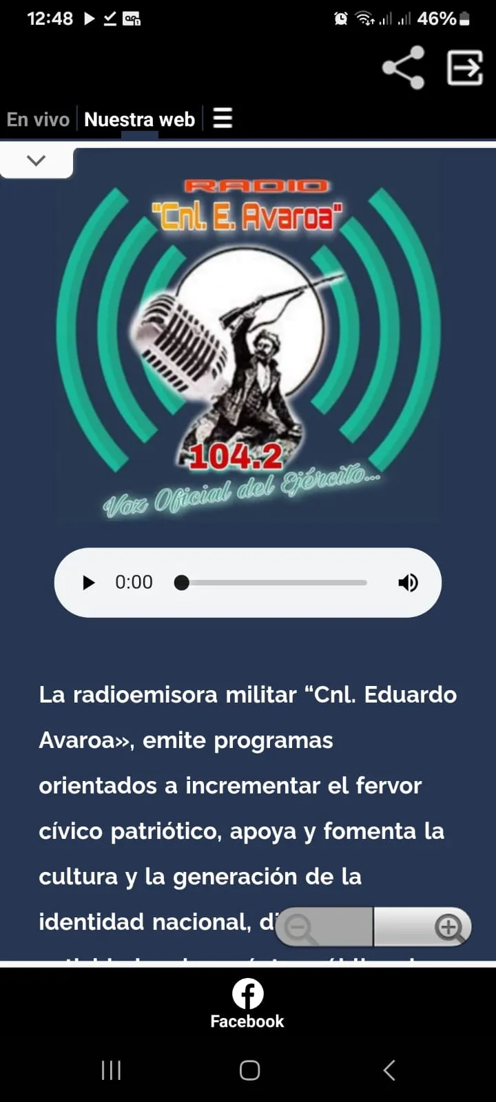 Radio Cnl.Eduardo Avaroa 104.2 | Indus Appstore | Screenshot