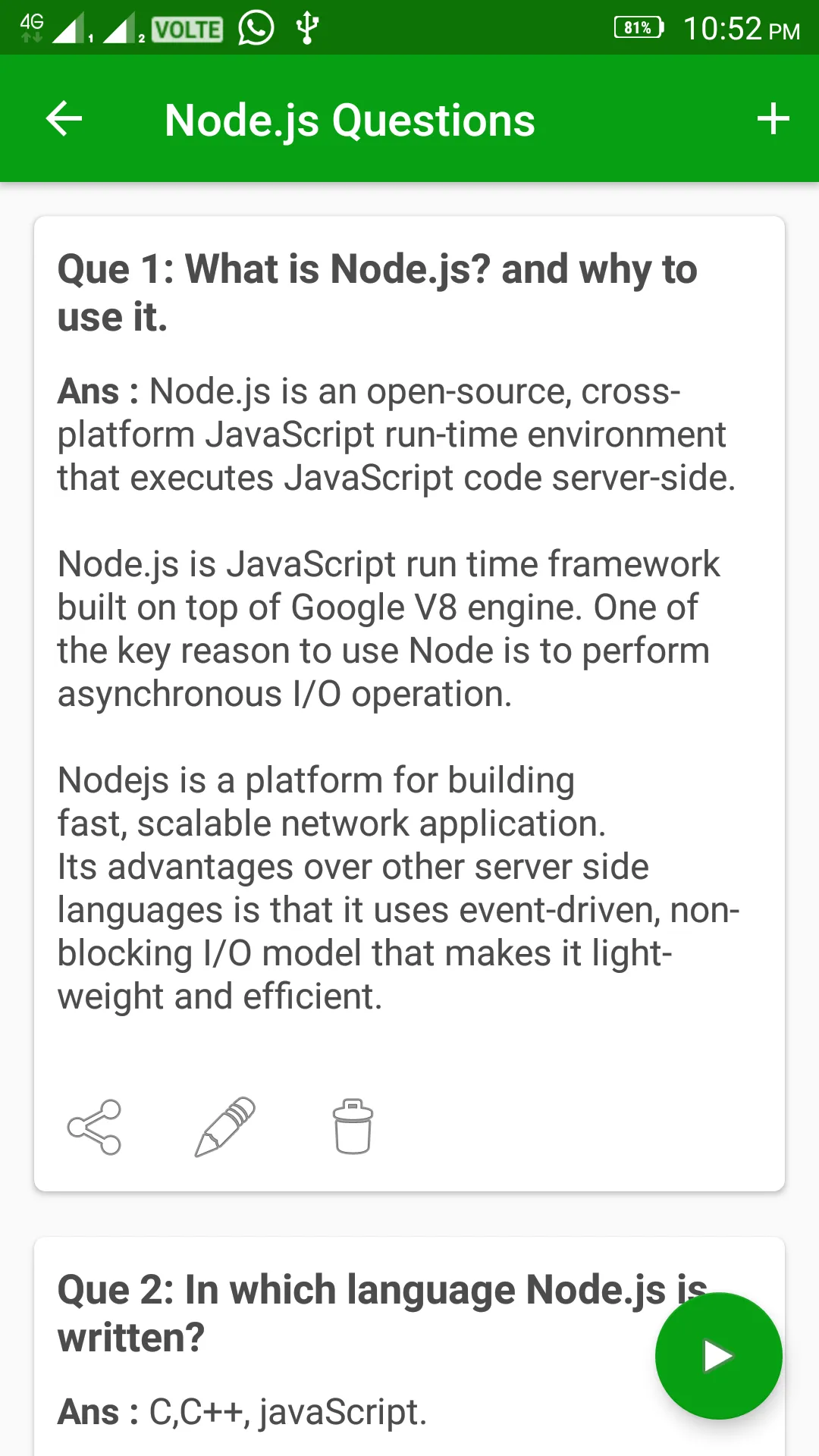 Node.js Interview Practice | Indus Appstore | Screenshot