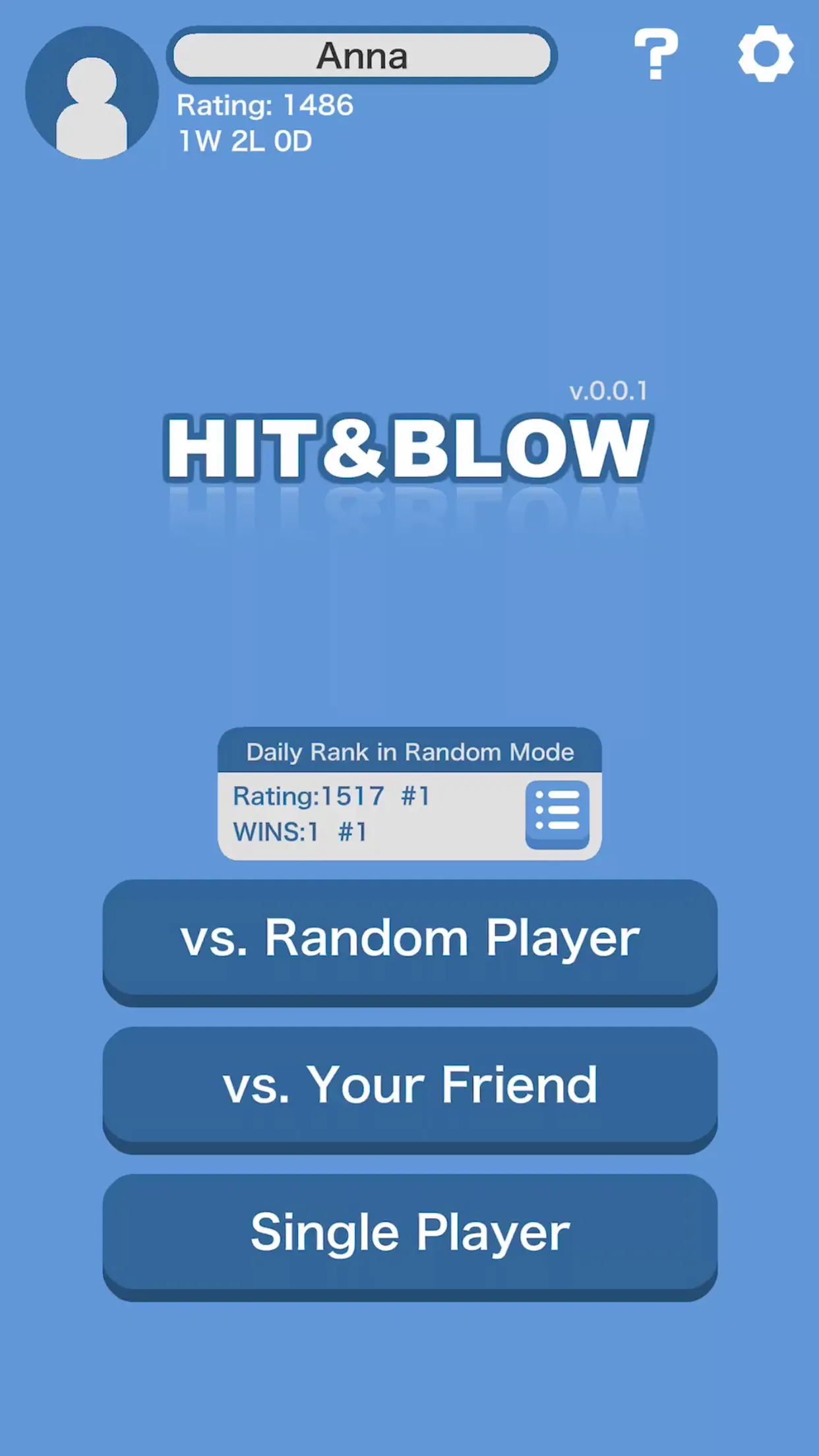 Hit＆Blow Online (Bulls & Cows) | Indus Appstore | Screenshot