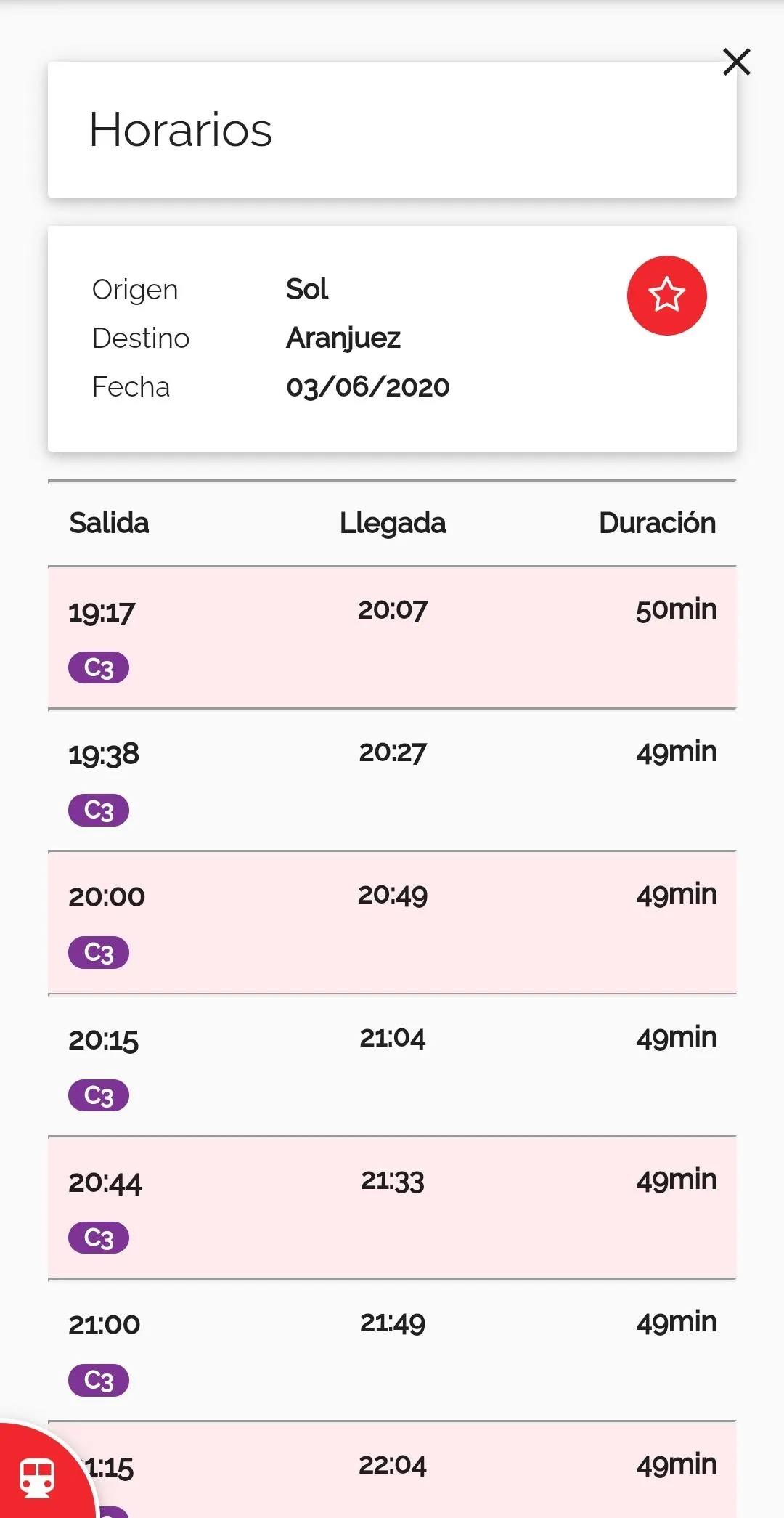 Horarios de Tren y Cercanías | Indus Appstore | Screenshot