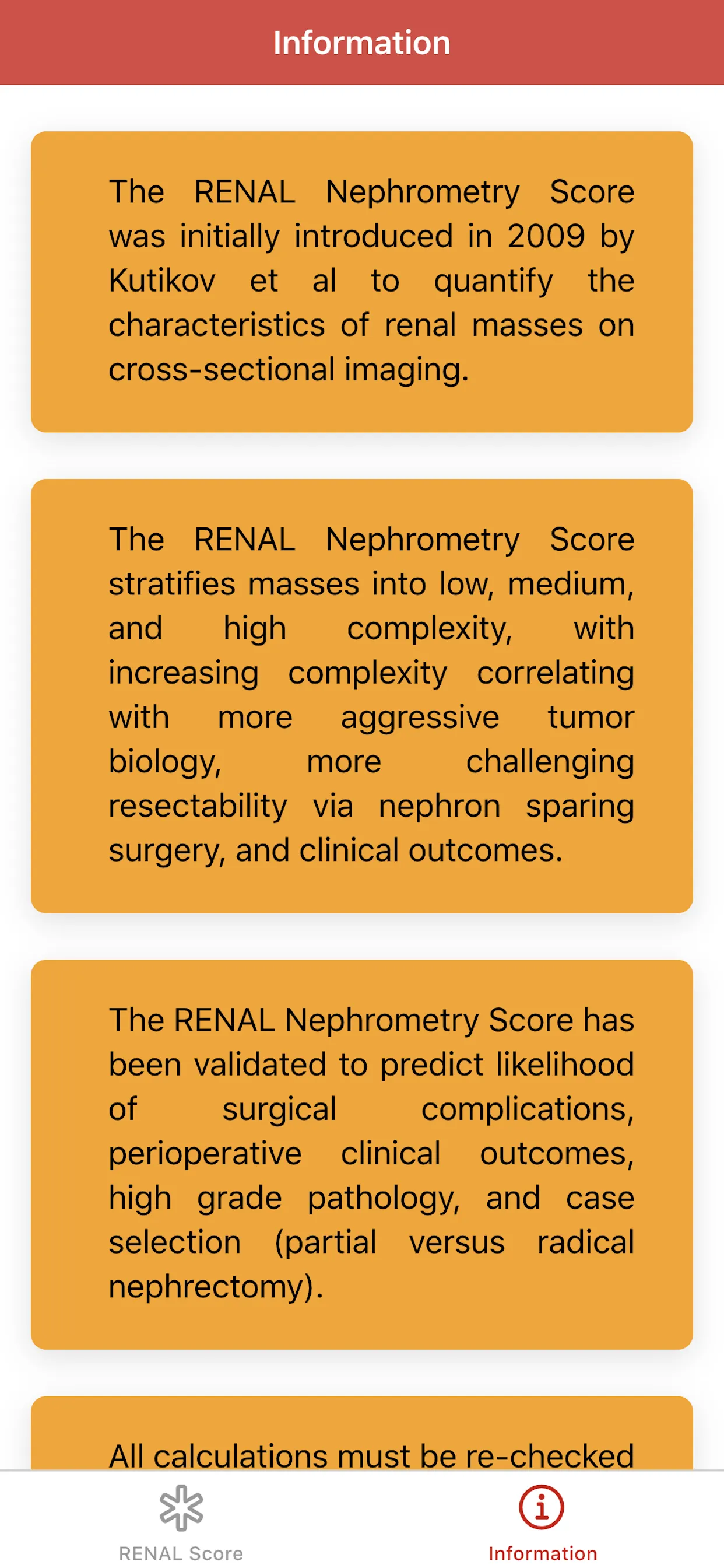 RENAL Nephrometry Score | Indus Appstore | Screenshot