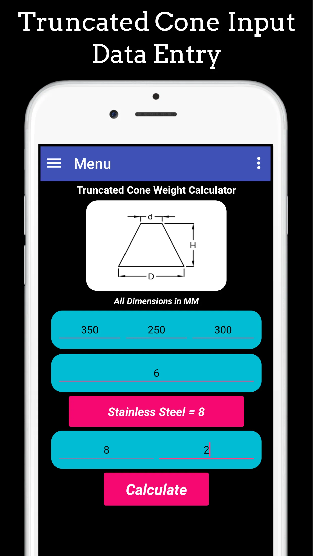 Fabrication Weight & Cost Calc | Indus Appstore | Screenshot