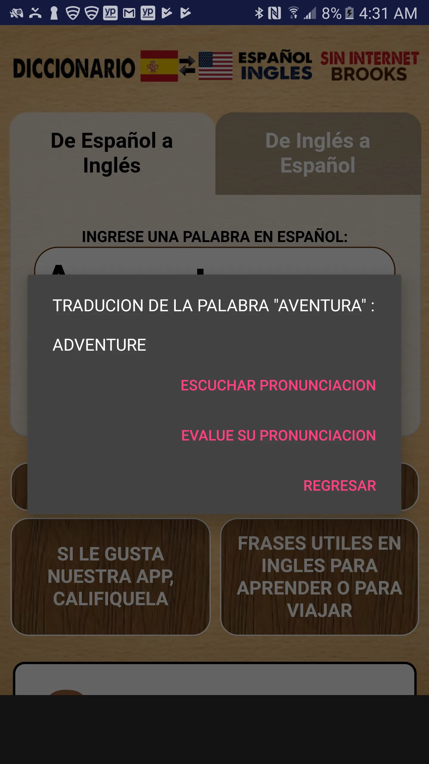 Diccionario Español Inglés Sin | Indus Appstore | Screenshot