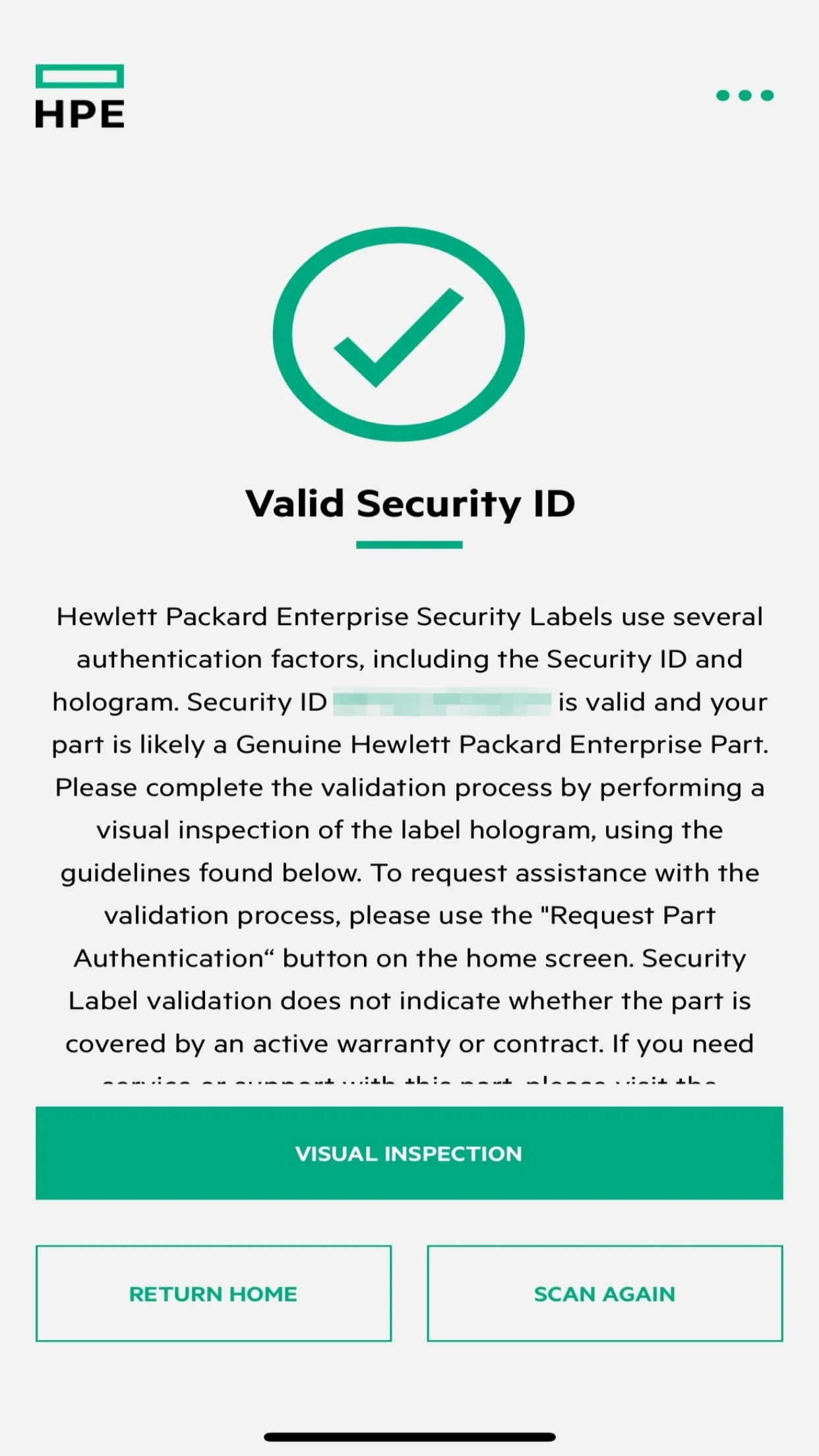 HPE Parts Validation | Indus Appstore | Screenshot