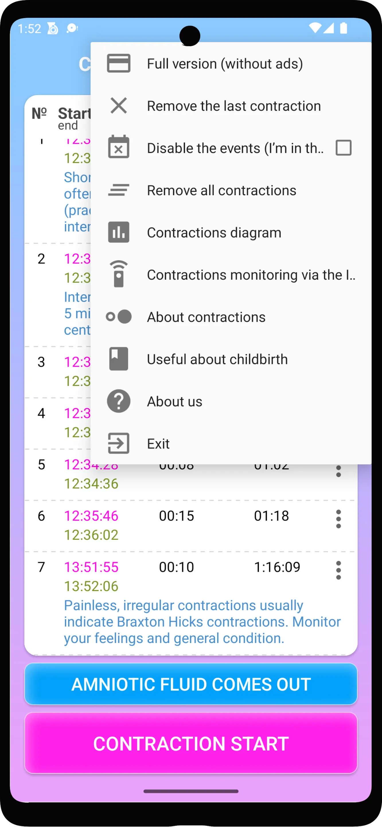 Contraction Timer and Counter | Indus Appstore | Screenshot