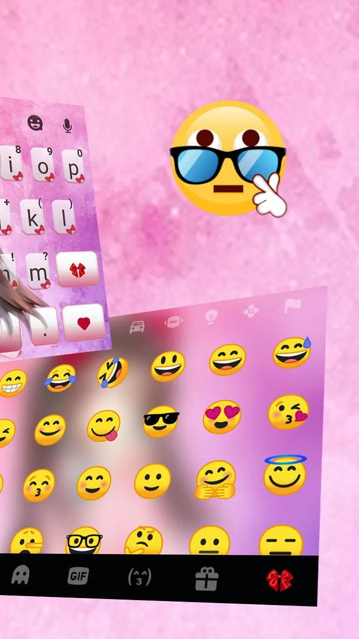 Anime Pink Girl Keyboard Theme | Indus Appstore | Screenshot