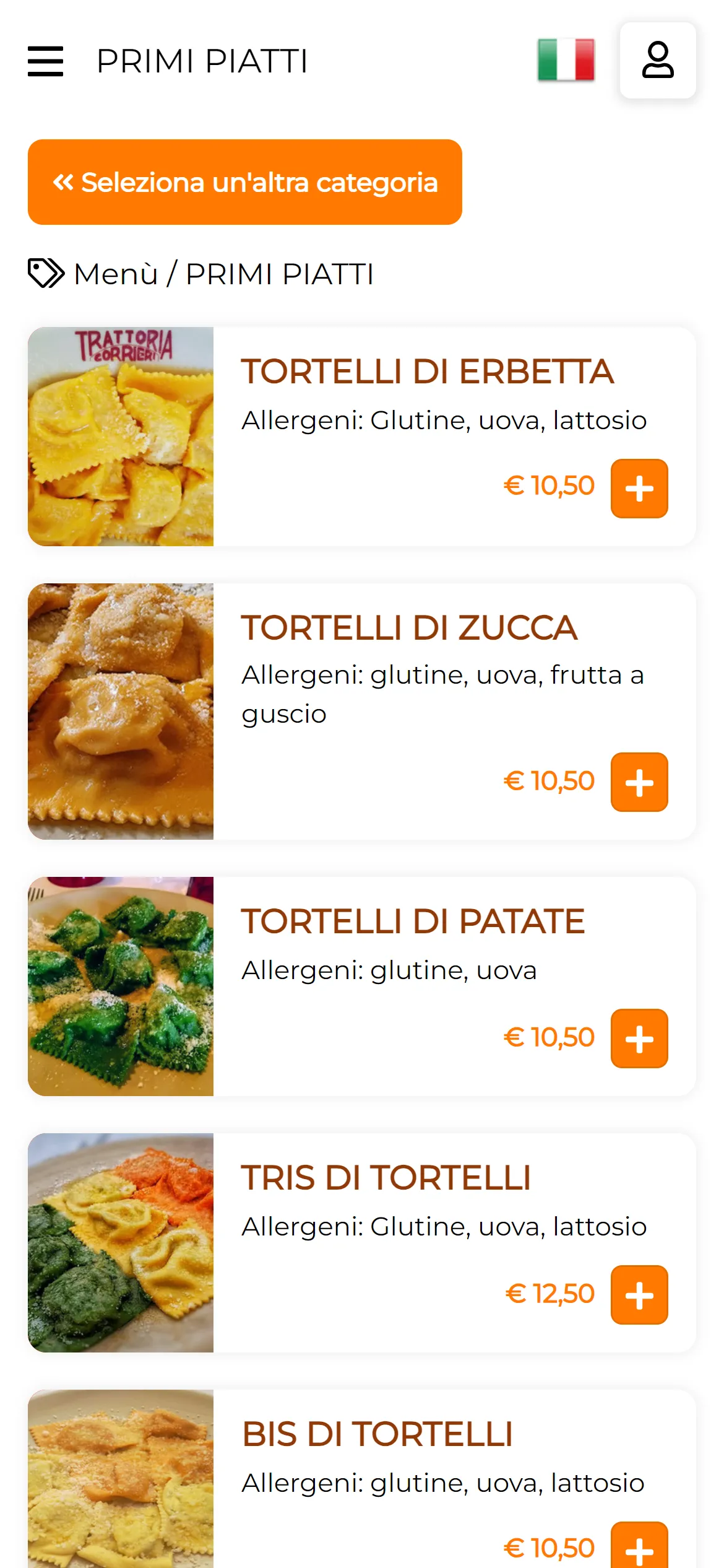 Trattoria Corrieri | Indus Appstore | Screenshot