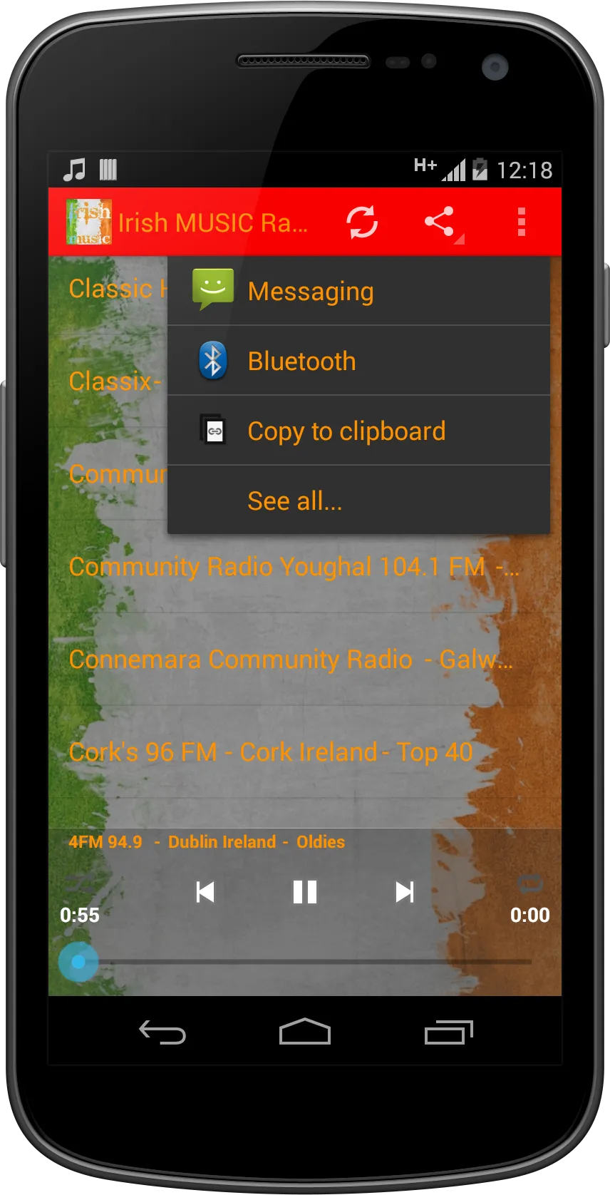 Irish Ireland MUSIC Radio | Indus Appstore | Screenshot