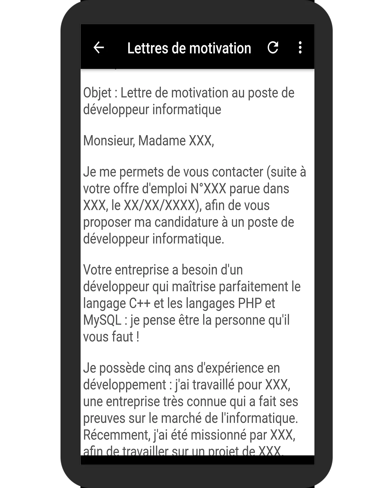 Lettres de motivation : Simple | Indus Appstore | Screenshot