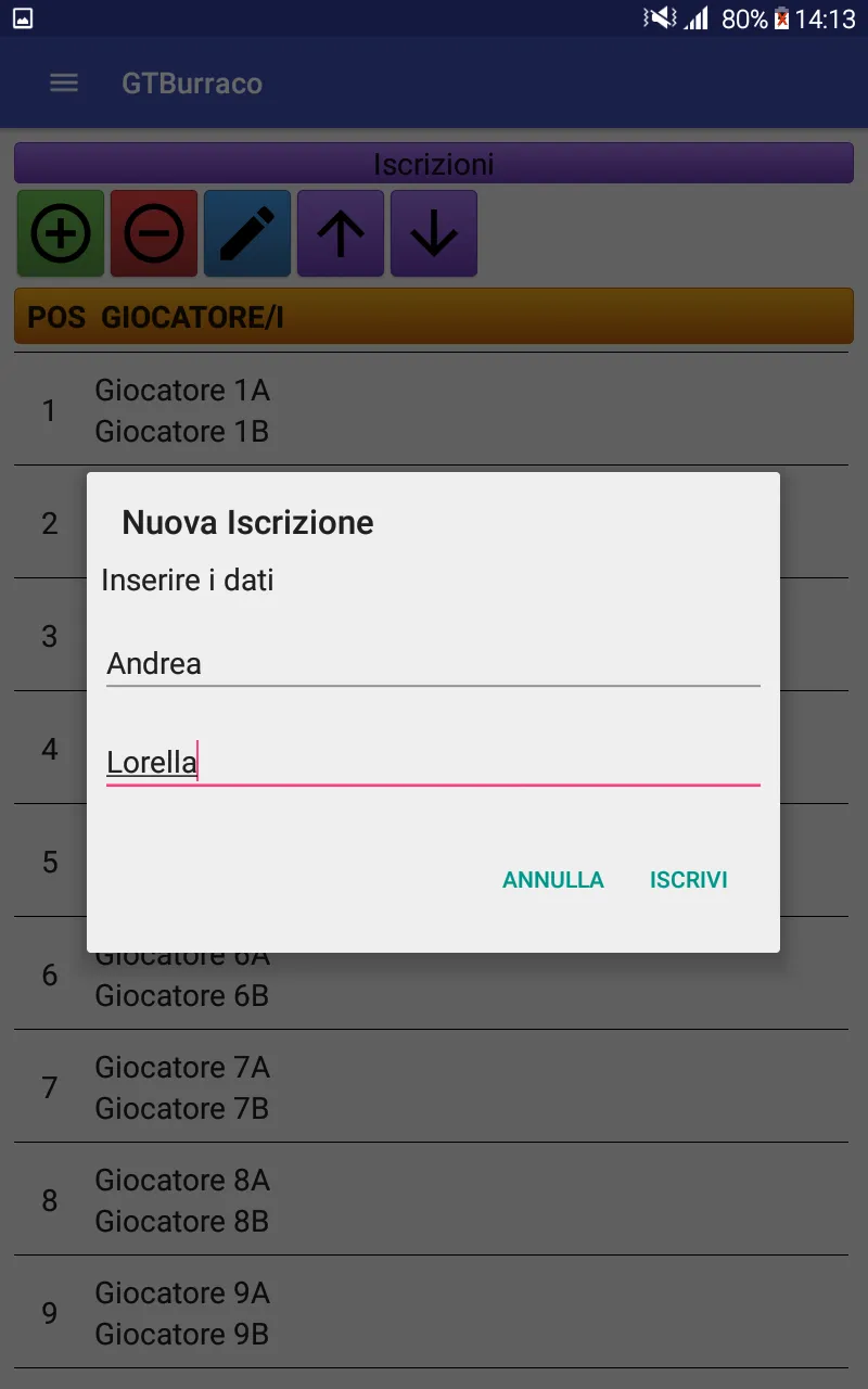 GTBurraco - Gestione Tornei di | Indus Appstore | Screenshot