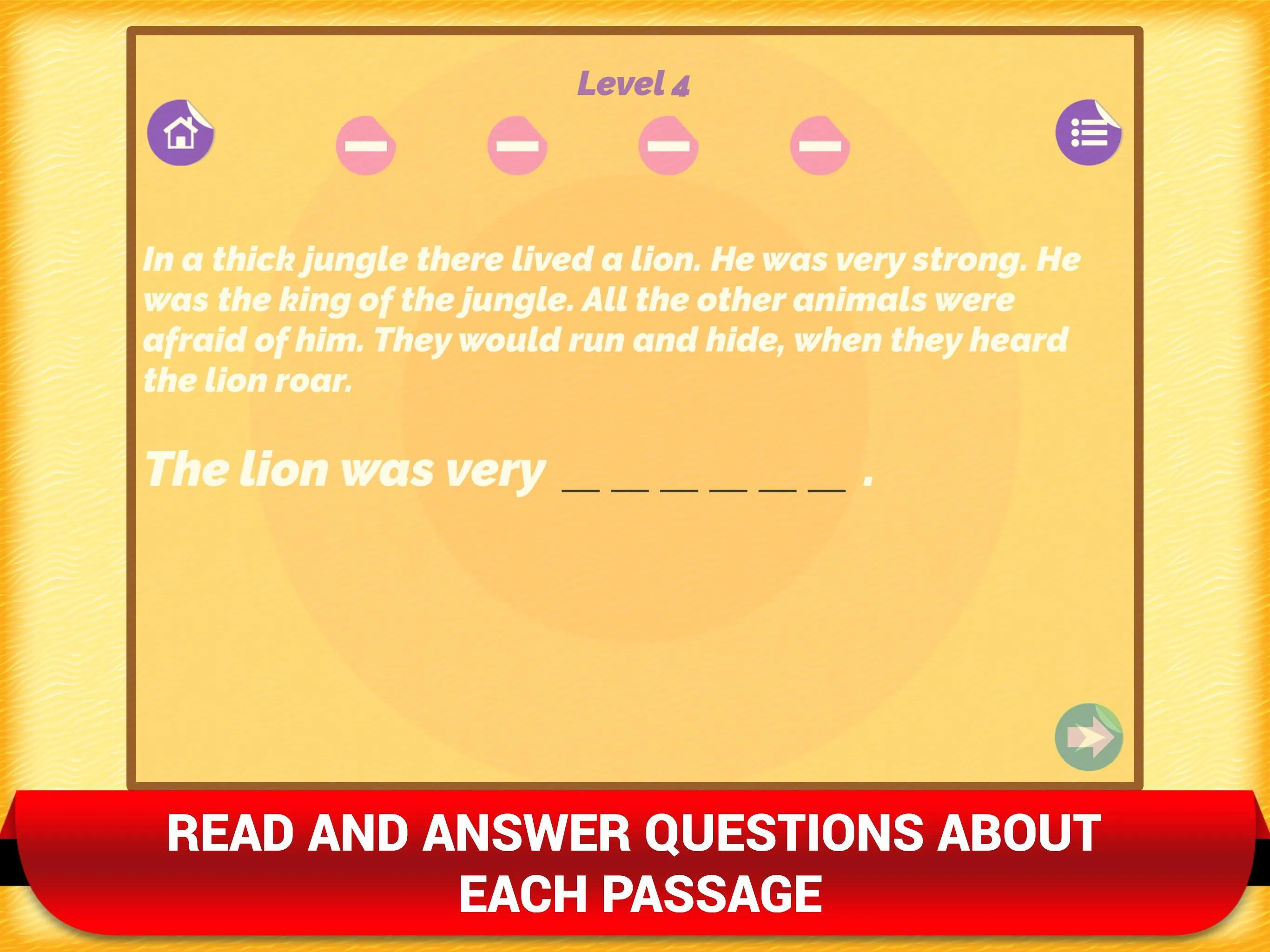 Reading Comprehension Games | Indus Appstore | Screenshot