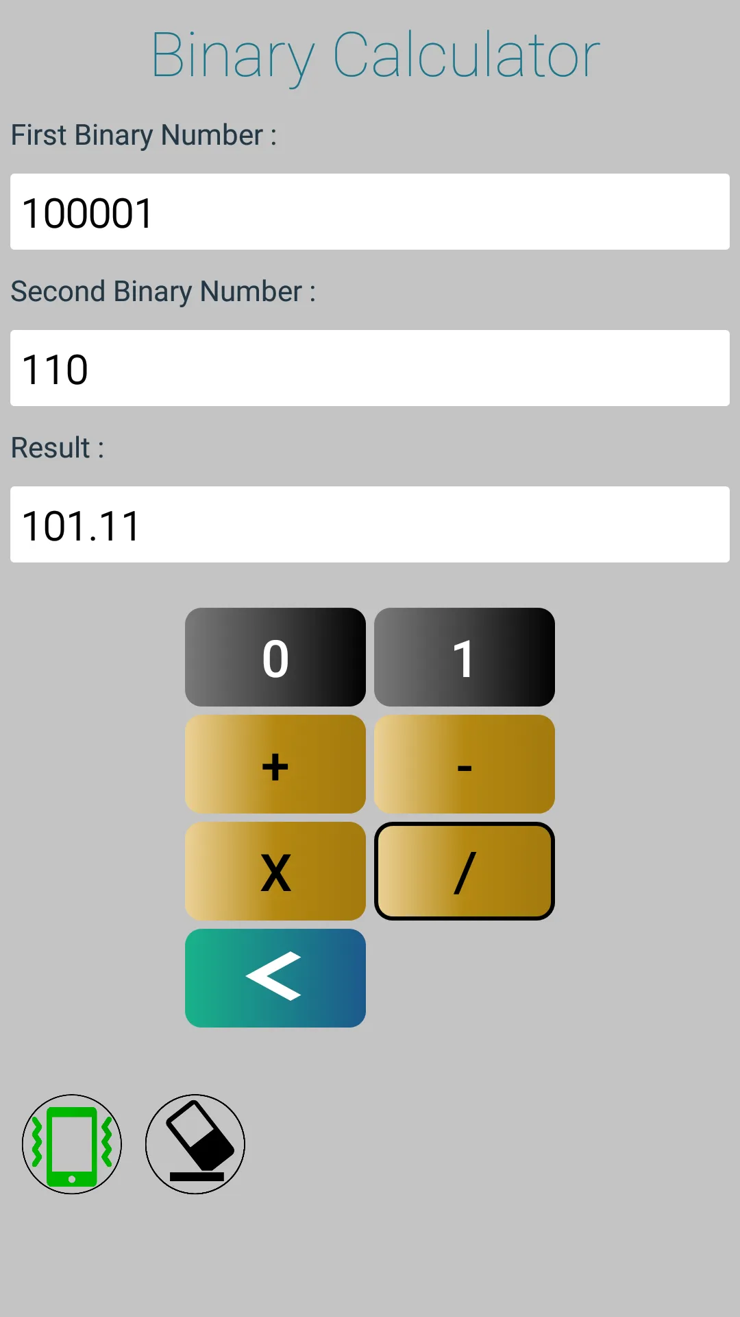 Binary Calculator | Indus Appstore | Screenshot