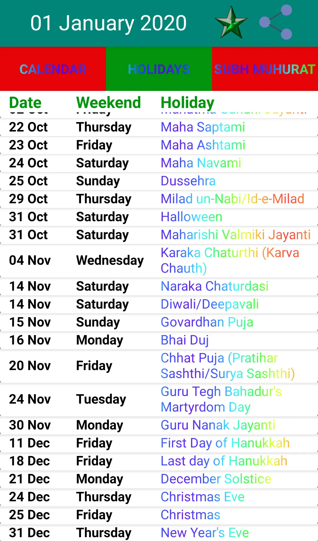 Hindi Panchang Calendar | Indus Appstore | Screenshot