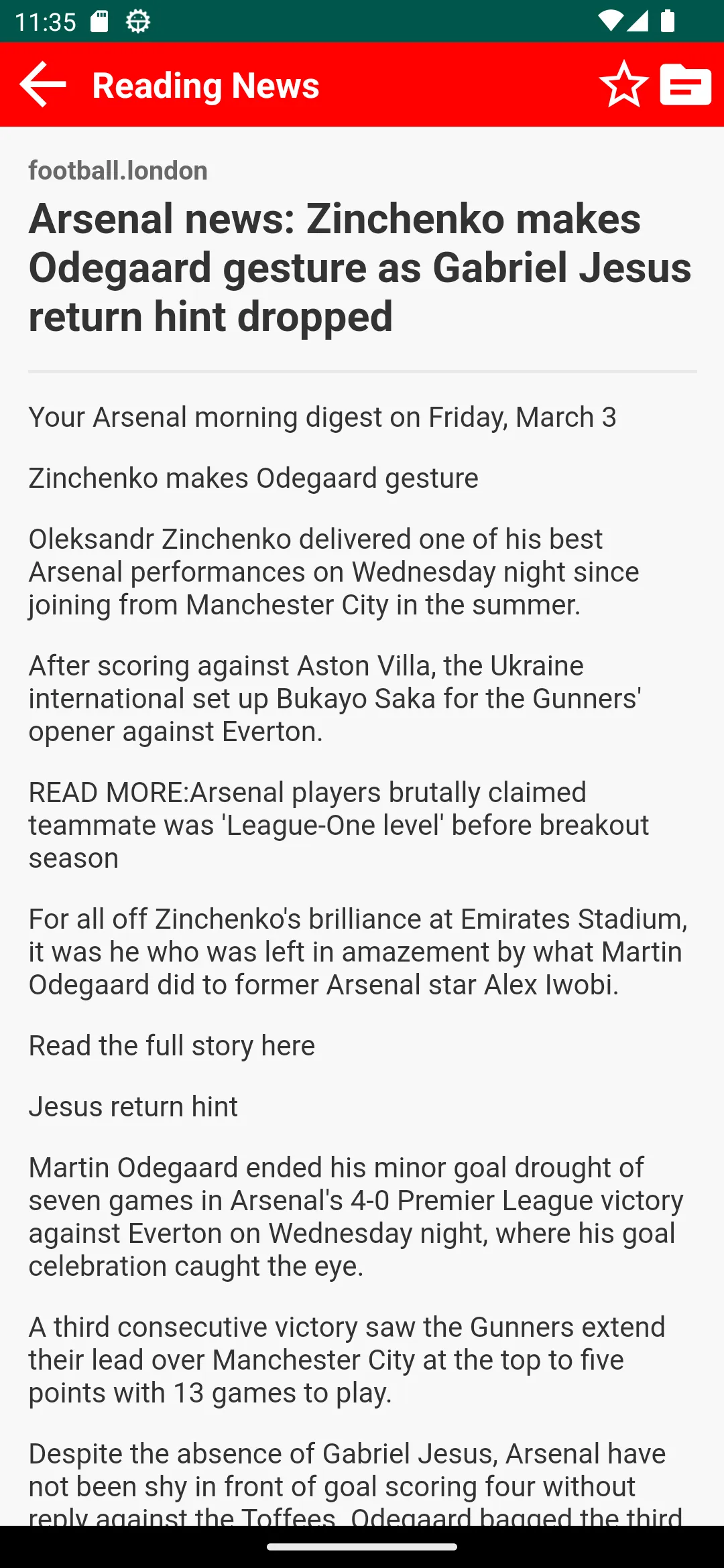 Arsenal Latest News &Transfers | Indus Appstore | Screenshot