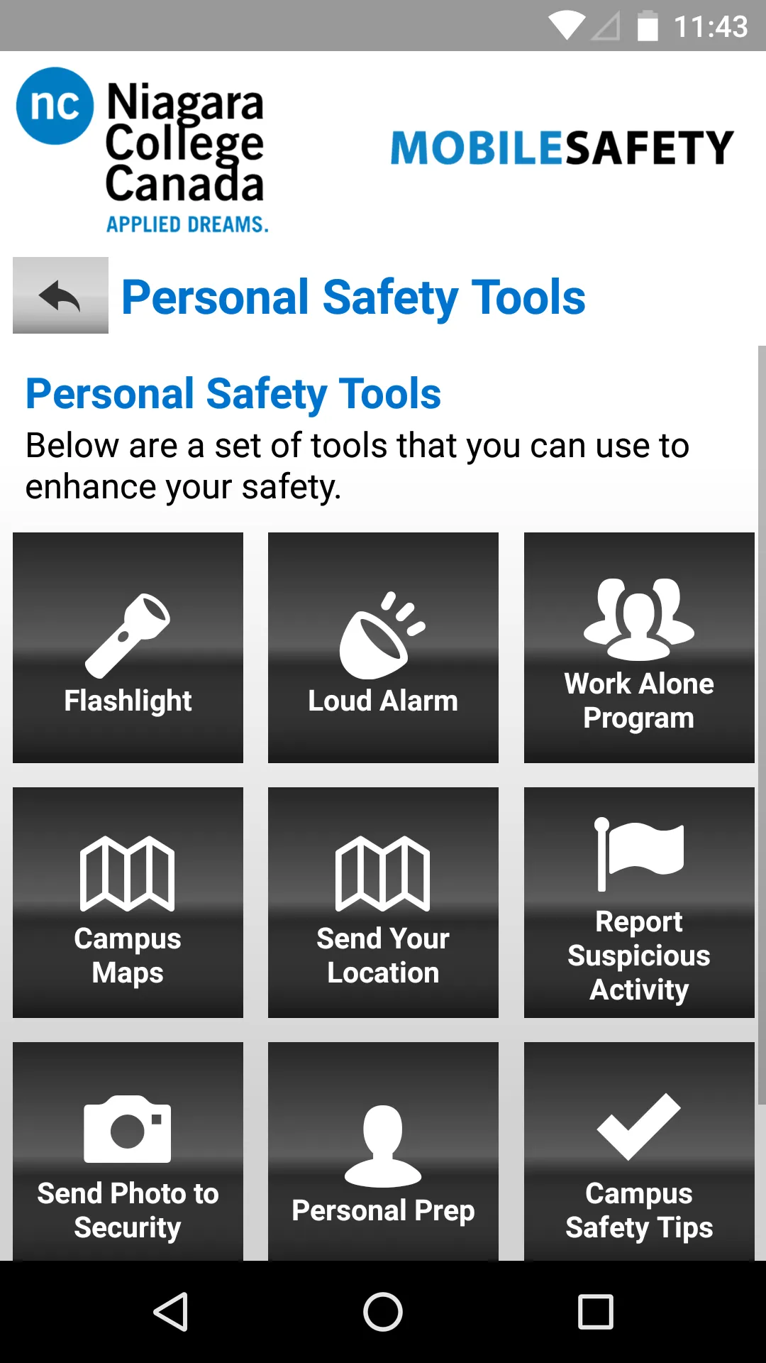 Niagara College Mobile Safety | Indus Appstore | Screenshot