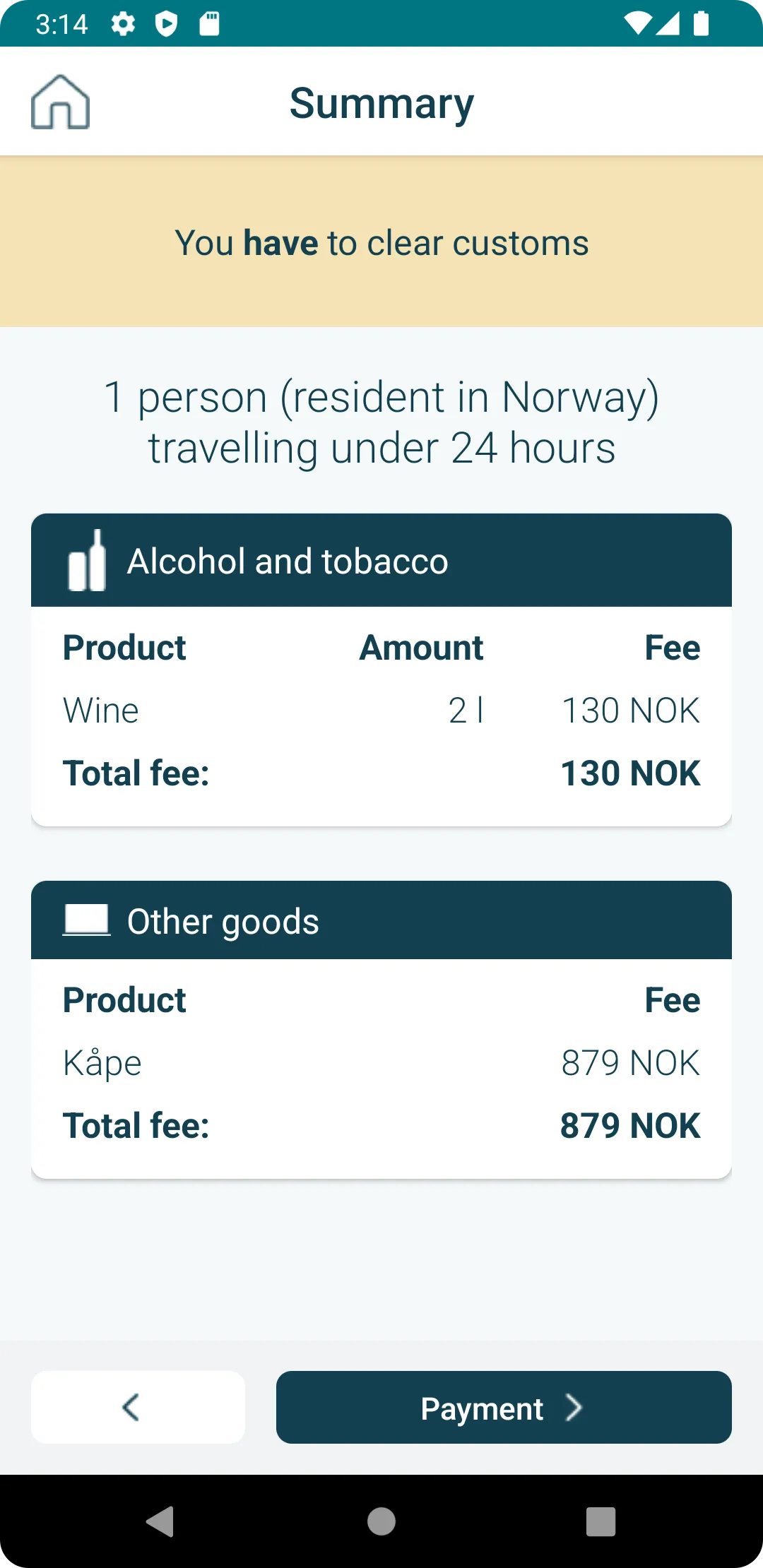 Norwegian Customs App | Indus Appstore | Screenshot