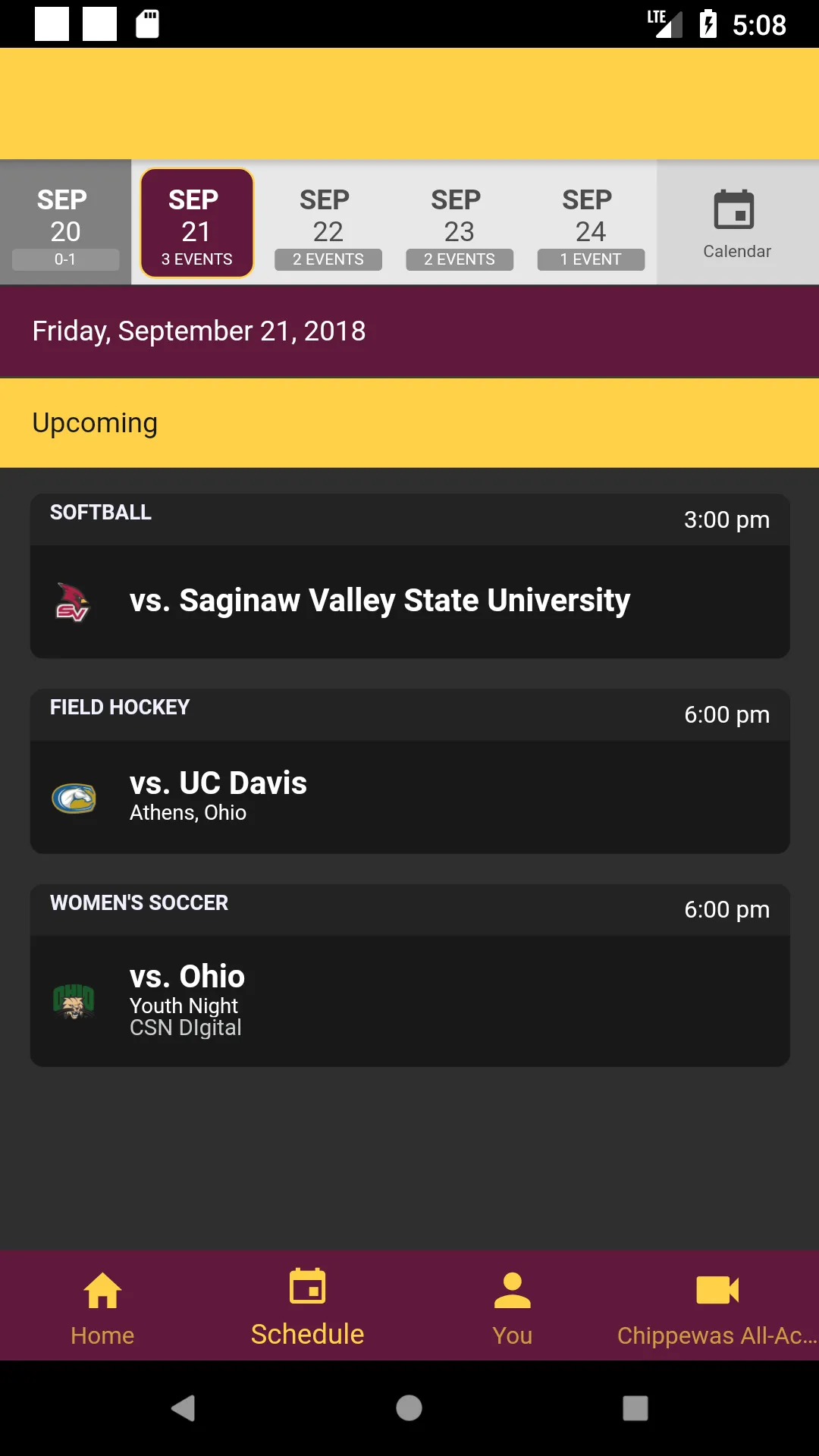 CMU Athletics | Indus Appstore | Screenshot