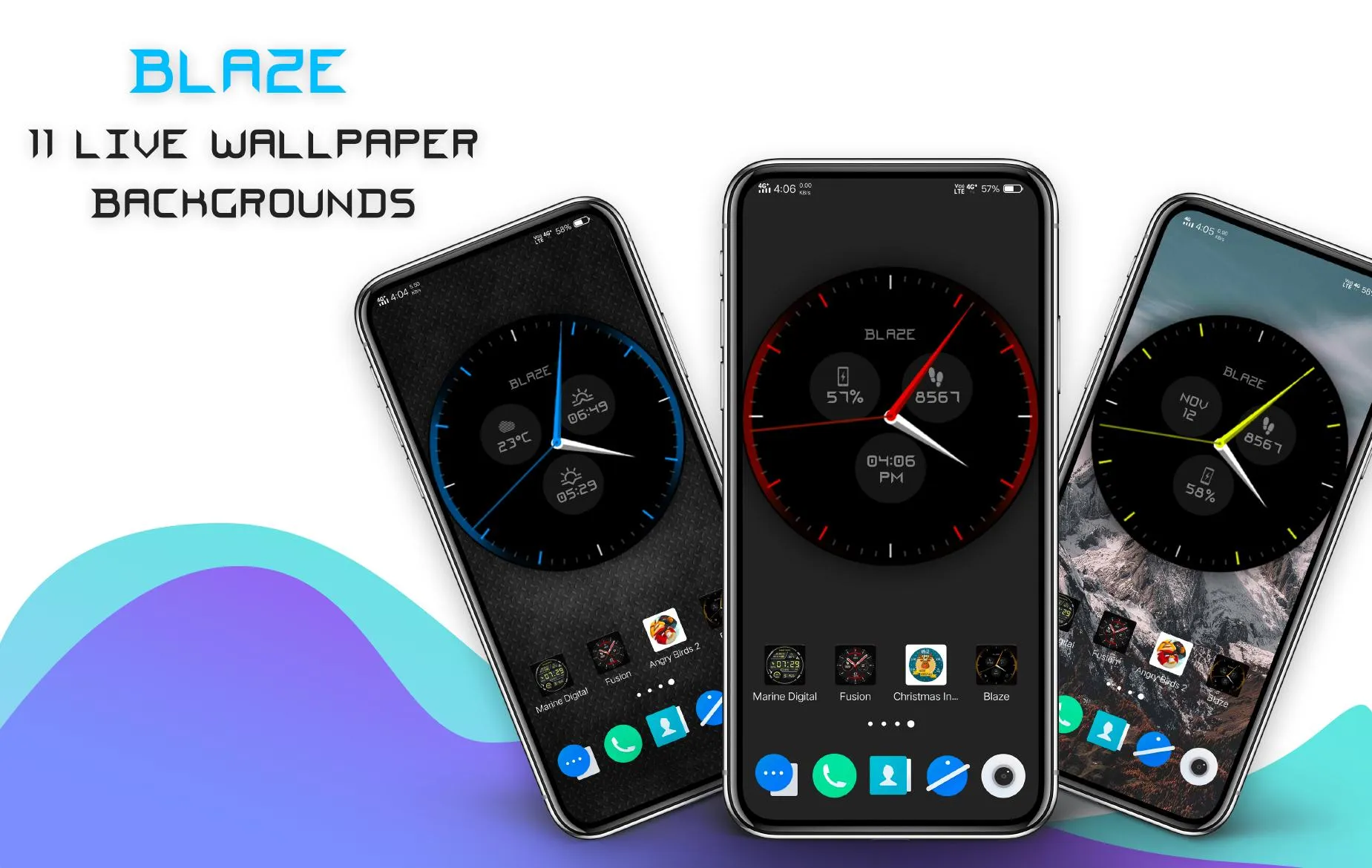 Blaze Clock Live Wallpaper | Indus Appstore | Screenshot