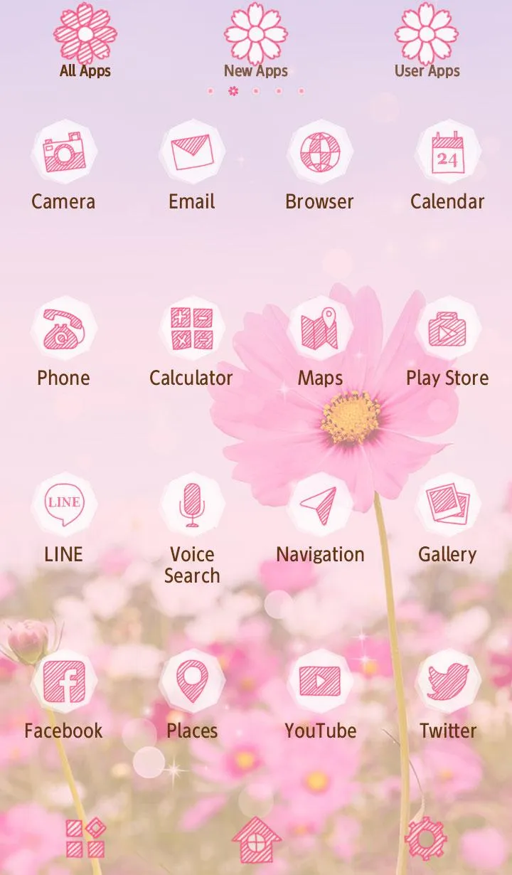 Pink Cosmos Theme +HOME | Indus Appstore | Screenshot