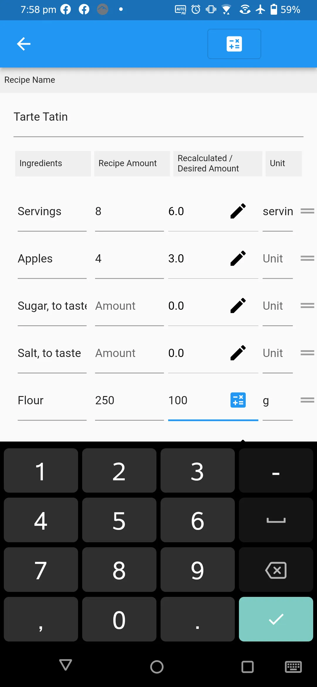 Recipe Calculator | Indus Appstore | Screenshot