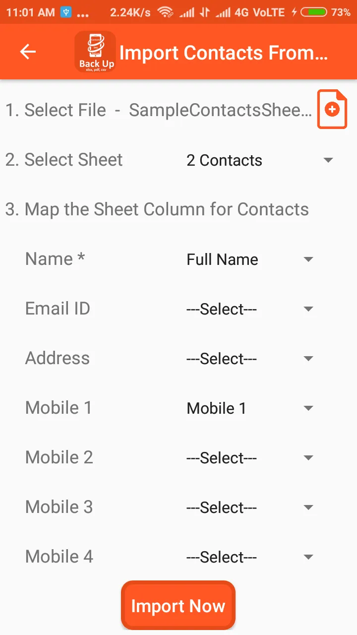 Contacts Backup To XLSX PDF an | Indus Appstore | Screenshot